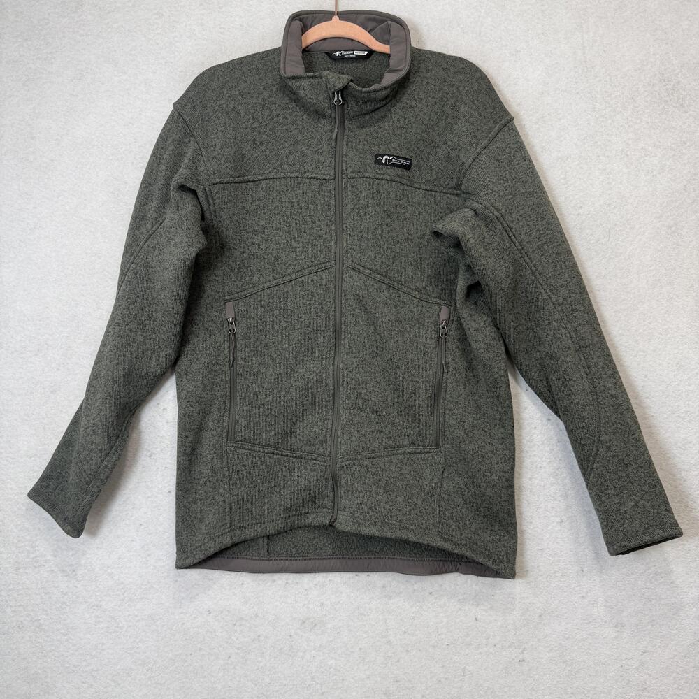 Stone Glacier Jacket Mens Medium Green Fleece Full Zip Stand Collar Hiking